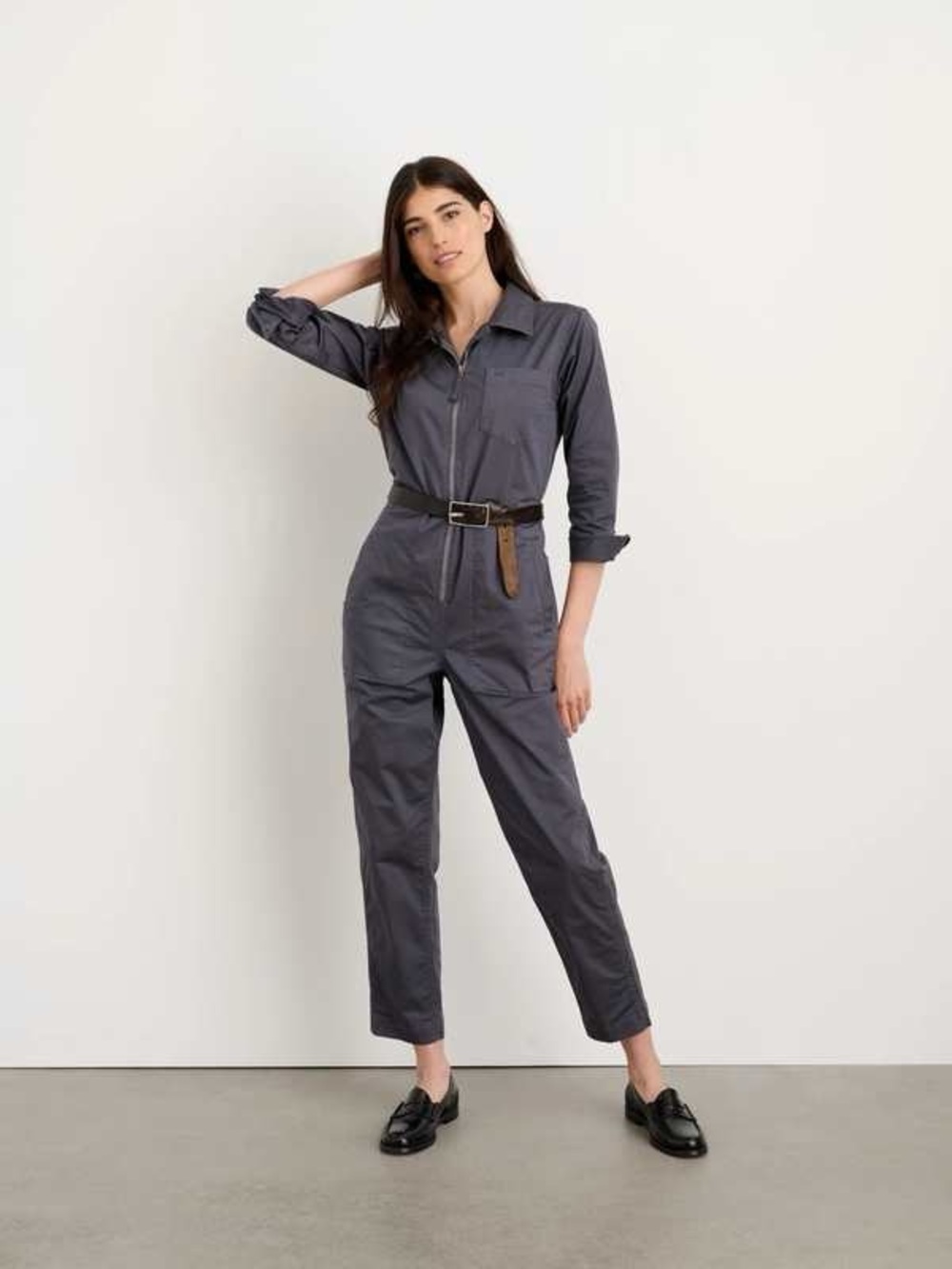 Alex Mill Gray Utility Zip-Front Jumpsuit